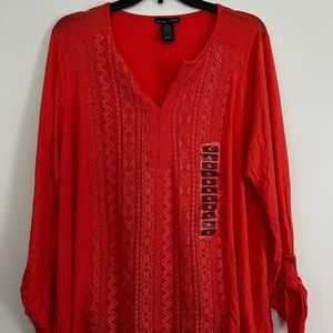 RXB Orange Lace Blouse